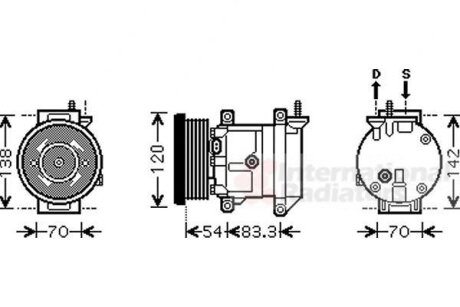 Компресор кондиціонера CHEVROLET AVEO, LACETTI, NUBIRA Van Wezel 8100K071