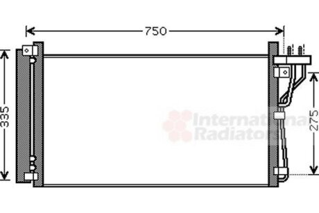 Купити Конденсор кондиціонера GRANDEUR/XG/MAGENTIS 05- Hyundai Sonata, KIA Magentis Van Wezel 82005184 (фото1) підбір по VIN коду, ціна 4004 грн.