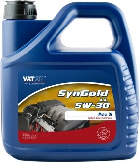 Купити Моторне масло SynGold LL 5W30 / 4л. / (ACEA A3/B4-12, API SN/CF) VATOIL 50017 (фото1) підбір по VIN коду, ціна 1291 грн.