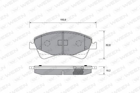 Купить Колодка тормозная передняя (4 шт.) -Toyota Tsusho Corp Toyota Avensis, Corolla, Auris, Verso WEEN 151-0015 (фото1) подбор по VIN коду, цена 912 грн.