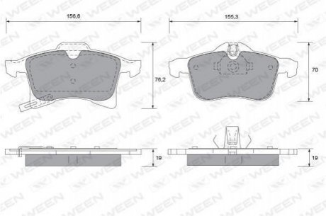 Купить Колодка тормозная передняя (4 шт.) -Toyota Tsusho Corp Opel Astra, Meriva, Corsa, Combo, Zafira WEEN 151-1111 (фото1) подбор по VIN коду, цена 1210 грн.