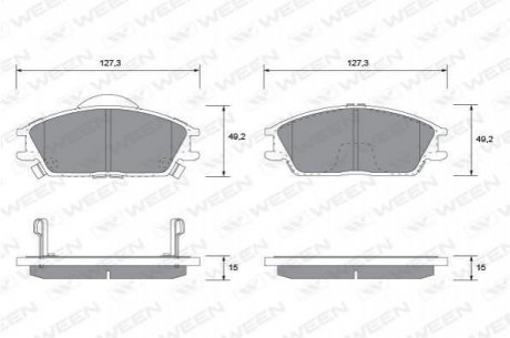 Купити Колодка гальмівна передня (4 шт.).) -Toyota Tsusho Corp Hyundai Accent, Getz WEEN 151-1117 (фото1) підбір по VIN коду, ціна 668 грн.