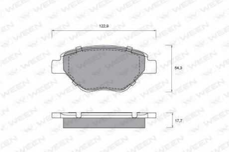 Купить Колодка тормозная передняя (4 шт.) -Toyota Tsusho Corp Renault Megane WEEN 151-1151 (фото1) подбор по VIN коду, цена 1119 грн.