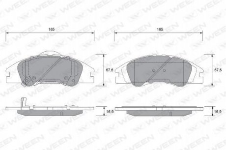 Купити Колодка гальмівна передня (4 шт.).) -Toyota Tsusho Corp KIA Cerato WEEN 151-1169 (фото1) підбір по VIN коду, ціна 1297 грн.