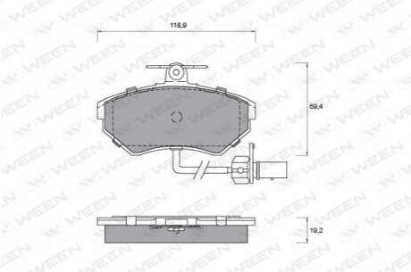 Купить Колодка тормозная передняя (4 шт.) -Toyota Tsusho Corp Audi A4, Volkswagen Passat WEEN 151-1255 (фото1) подбор по VIN коду, цена 909 грн.