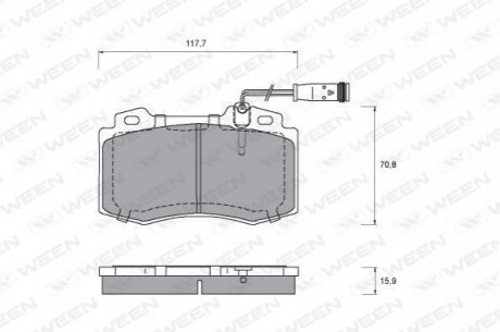 Купить Колодка тормозная передняя (4 шт.) -Toyota Tsusho Corp Mercedes W220, C215, W203, S203, W211, CLK-Class, S211, CLS-Class WEEN 151-1296 (фото1) подбор по VIN коду, цена 1223 грн.