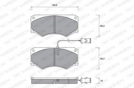 Купить Колодка тормозная передняя (4 шт.) -Toyota Tsusho Corp Mercedes T1/T2, G-Class WEEN 151-1303 (фото1) подбор по VIN коду, цена 877 грн.