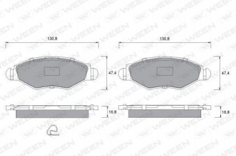 Купить Колодка тормозная передняя (4 шт.) -Toyota Tsusho Corp Peugeot 206 WEEN 151-1319 (фото1) подбор по VIN коду, цена 891 грн.