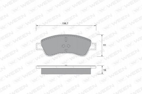 Купить Колодка тормозная передняя (4 шт.) -Toyota Tsusho Corp Peugeot Partner, Citroen Xsara, Peugeot 206, 307, 207, Citroen C3, DS3 WEEN 151-1320 (фото1) подбор по VIN коду, цена 796 грн.