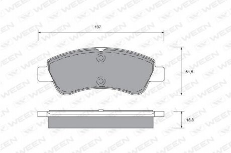 Купить Колодка тормозная передняя (4 шт.) -Toyota Tsusho Corp Peugeot 207 WEEN 151-1323 (фото1) подбор по VIN коду, цена 809 грн.