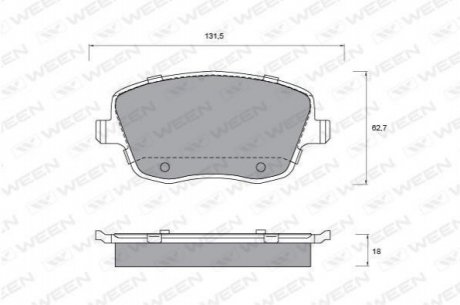 Купити Колодка гальмівна передня (4 шт.).) -Toyota Tsusho Corp Skoda Fabia, Seat Ibiza, Volkswagen Polo, Seat Cordoba, Skoda Roomster WEEN 151-1341 (фото1) підбір по VIN коду, ціна 994 грн.