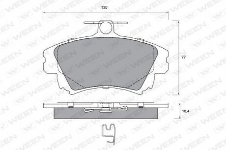 Купить Колодка тормозная передняя (4 шт.) -Toyota Tsusho Corp Volvo S40, V40, Mitsubishi Carisma, Colt WEEN 151-1345 (фото1) подбор по VIN коду, цена 881 грн.