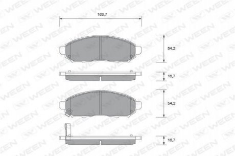 Купить Колодка тормозная передняя (4 шт.) -Toyota Tsusho Corp Nissan Navara, Pathfinder WEEN 151-2095 (фото1) подбор по VIN коду, цена 831 грн.