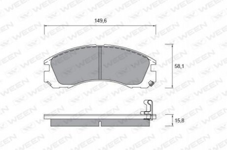 Купить Колодка тормозная передняя (4 шт.) -Toyota Tsusho Corp Mitsubishi Pajero, Outlander, Lancer WEEN 151-2194 (фото1) подбор по VIN коду, цена 875 грн.