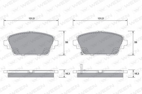 Купить Колодка тормозная передняя (4 шт.) -Toyota Tsusho Corp Nissan Almera, Primera WEEN 151-2215 (фото1) подбор по VIN коду, цена 815 грн.