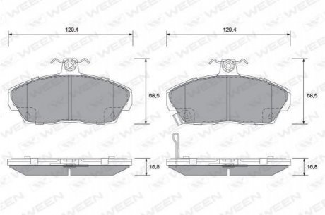 Купить Колодка тормозная передняя (4 шт.) -Toyota Tsusho Corp Honda Civic WEEN 151-2243 (фото1) подбор по VIN коду, цена 721 грн.