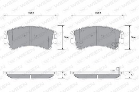 Купити Колодка гальмівна передня (4 шт.).) -Toyota Tsusho Corp Mazda 6 WEEN 151-2280 (фото1) підбір по VIN коду, ціна 1078 грн.