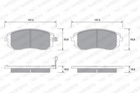 Купити Колодка гальмівна передня (4 шт.).) -Toyota Tsusho Corp Subaru Legacy, Impreza, Forester, Outback WEEN 151-2299 (фото1) підбір по VIN коду, ціна 1094 грн.