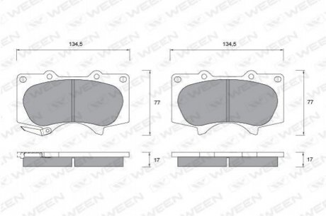 Купить Колодка тормозная передняя (4 шт.) -Toyota Tsusho Corp Mitsubishi Pajero WEEN 151-2329 (фото1) подбор по VIN коду, цена 840 грн.