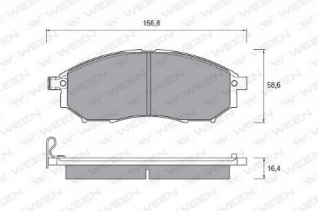 Купити Колодка гальмівна передня (4 шт.).) -Toyota Tsusho Corp Nissan Navara, Murano, Pathfinder, Renault Koleos WEEN 151-2354 (фото1) підбір по VIN коду, ціна 1053 грн.