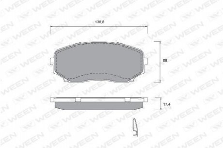 Купить Колодка тормозная передняя (4 шт.) -Toyota Tsusho Corp Mazda CX-7, CX-9 WEEN 151-2573 (фото1) подбор по VIN коду, цена 1223 грн.