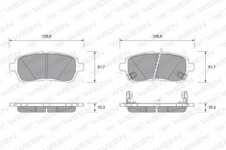 Купити Колодка гальмівна передня (4 шт.).) -Toyota Tsusho Corp Ford Fiesta, Daihatsu Sirion, Mazda 2 WEEN 151-2590 (фото1) підбір по VIN коду, ціна 765 грн.