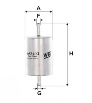 Фільтр палива Renault Twingo, Hyundai Santa Fe, Renault Megane, Hyundai Trajet, H-1 WIX FILTERS wf8103