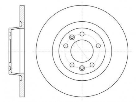 Гальмівний диск задн. Proace/Dispatch/Jumpy/Expert/Scudo 06-16 Fiat Scudo, Peugeot Expert, Citroen Jumpy WOKING d61053.00