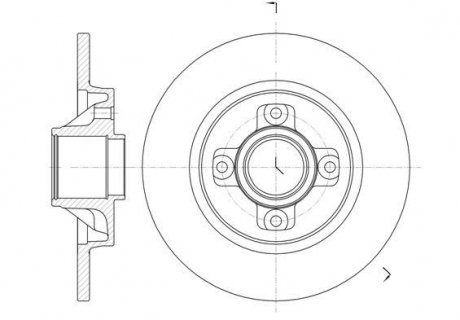 Диск тормозной задний (Remsa) PSA Berlingo Partner II / C4 Picasso / 308 3008 5008 (D61058.00) WOKING d6105800