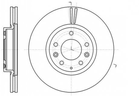 Диск тормозной передний (кратно 2) (Remsa) Mazda 6 II WOKING d61235.10