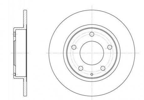 Тормозной диск задний. 626/Capella/MX6/Probe/Telstar (91-21) Mazda 626, Xedos 6 WOKING d6206.00