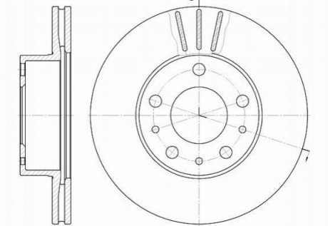 Диск тормозной передний (кратно 2) (Remsa) PSA Jumper Boxer 06> 11> WOKING d6476.10