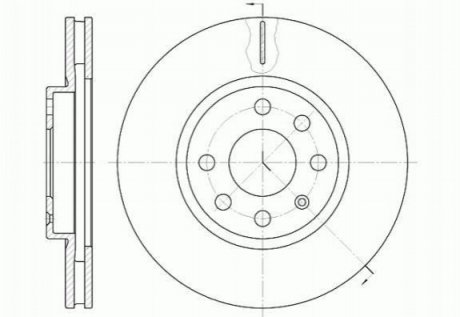 Гальмівний диск перед. Combo 1.7DI/DTI 01- (вент.) (260x24) Mazda 323, Opel Meriva, Corsa, Combo WOKING d6611.10