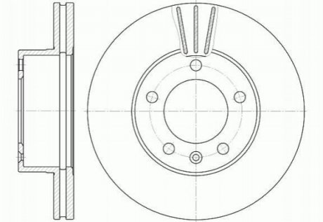 Гальмівний диск перед. Master II /Movano II 98-10 Renault Megane, Espace, Safrane, Kangoo, Trafic, Laguna, Dacia Logan, Nissan Kubistar, Primastar, Renault Fluence, Twingo WOKING d6643.10