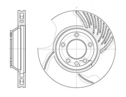 Диск тормозной передний левый (Remsa) Porsche Cayenne I II (D6769.10) WOKING d676910