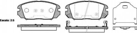 Колодки тормозные диск. перед. (Remsa) Honda Civic viii 1.6 05-,Hyundai Grandeur 2.2 03- WOKING p13043.02