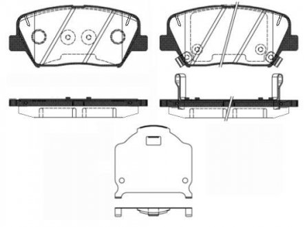 Купити КОЛОДКИ ГАЛЬМІВНІ KIA Sorento, Carens, Hyundai Veloster, I30 WOKING p15123.02 (фото1) підбір по VIN коду, ціна 1417 грн.