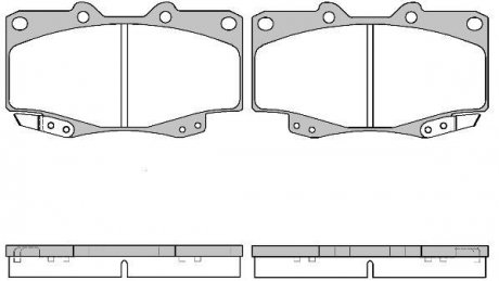 Колодки гальмівні дискові Toyota Hilux 97>05 05>15/перед (P2153.22) Toyota Hilux WOKING p215322