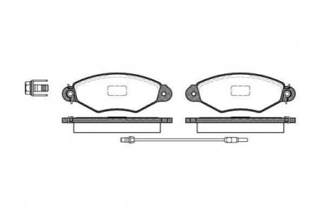 Купити Гальмівні колодки пер. Kangoo 1.2-1.6 97- (Bosch) (з датчиком) Renault Kangoo, Nissan Kubistar WOKING p7433.01 (фото1) підбір по VIN коду, ціна 941 грн.