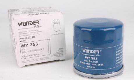 Фільтр масляний Chevrolet Aveo 1.2 08- WUNDER FILTER wy 353