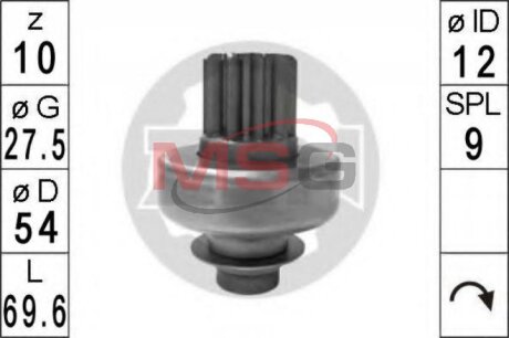 Бендикс стартера ZEN zn1705
