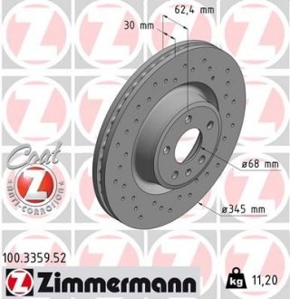 Диск тормозной SPORT Z Audi A6 ZIMMERMANN 100335952