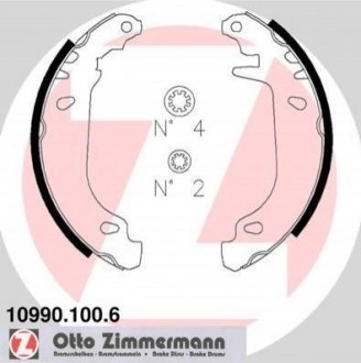 Тормозные колодки барабанные задние ZIMMERMANN 109901006