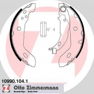 Купити Гальмівні колодки барабанні Mercedes W168 ZIMMERMANN 109901041 (фото1) підбір по VIN коду, ціна 1157 грн.