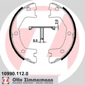 Купить Тормозные колодки барабанные ZIMMERMANN 109901120 (фото1) подбор по VIN коду, цена 1497 грн.