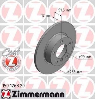 Тормозные диски Coat Z передние BMW E36 ZIMMERMANN 150126820