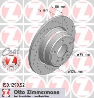 Диск тормозной ZIMMERMANN 150.1299.52