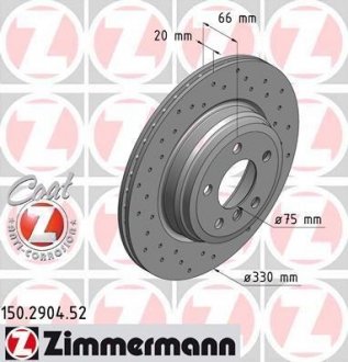 Диск тормозной SPORT Z BMW F30, F32, F34, F31, F33, F36 ZIMMERMANN 150290452