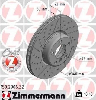Тормозные диски передние ZIMMERMANN 150290632