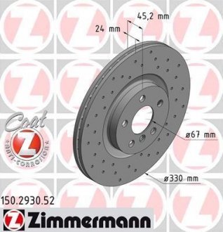 Диск тормозной SPORT Z BMW F45, F46, X1, X2, F40 ZIMMERMANN 150293052